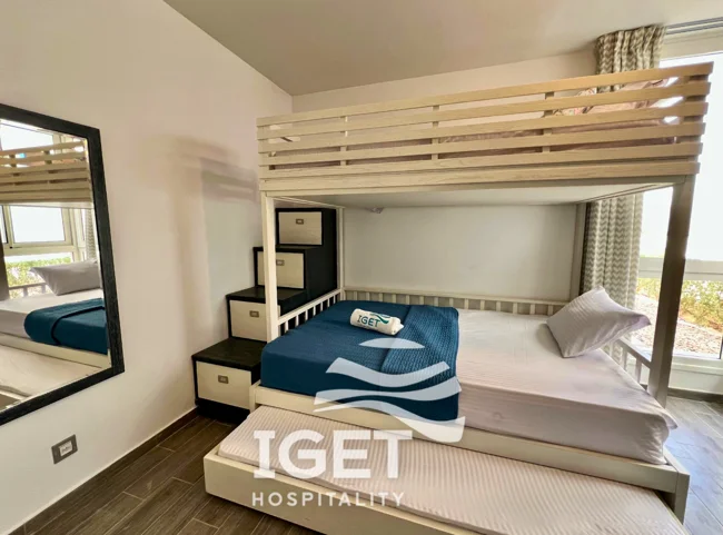 Image of ground-floor chalet direct lagoon view in Fouka Bay